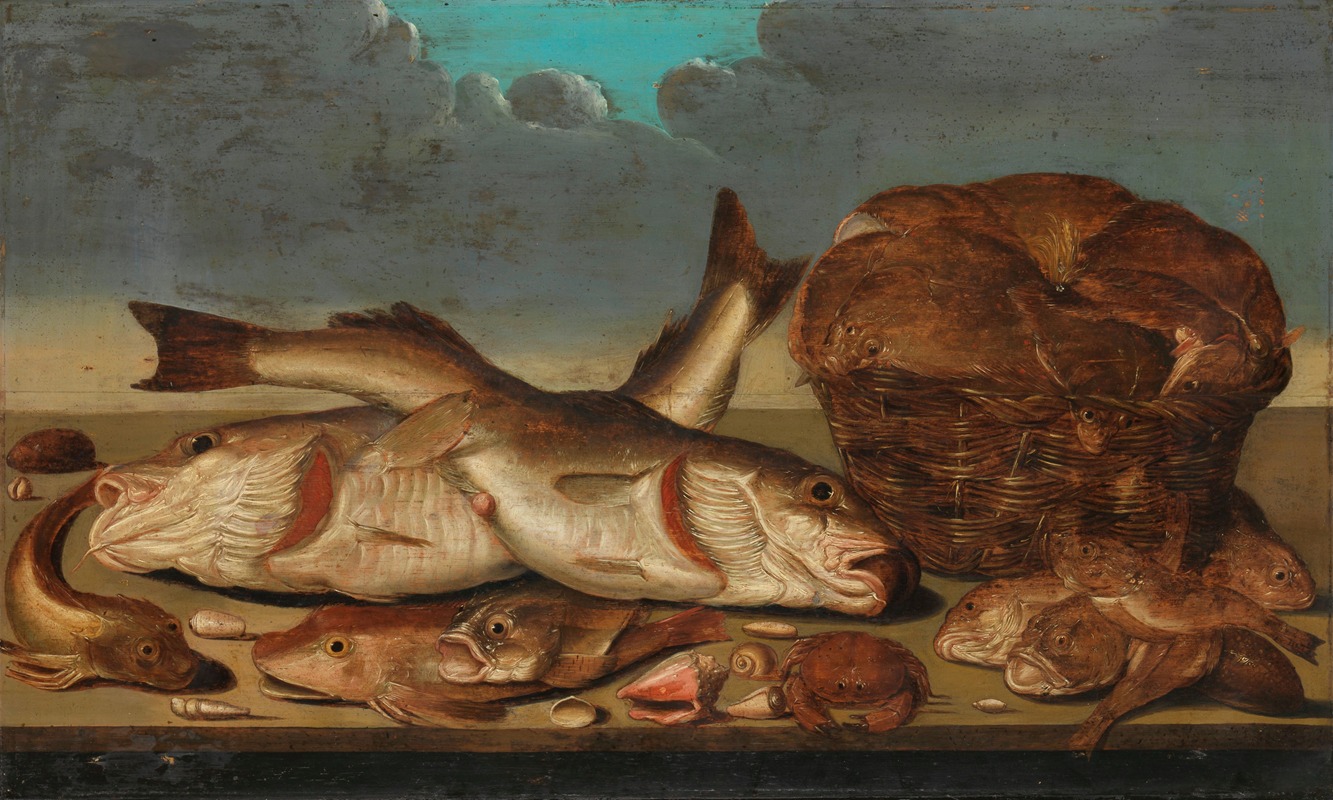 Still Life with Fish by Willem Ormea, 1638 — digital art print download