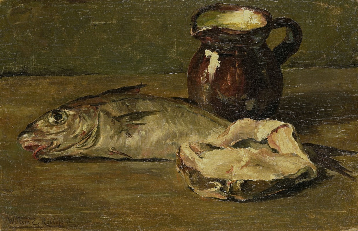 Stilleven met kabeljauw by Willem Roelofs II, 1896 — digital art print download