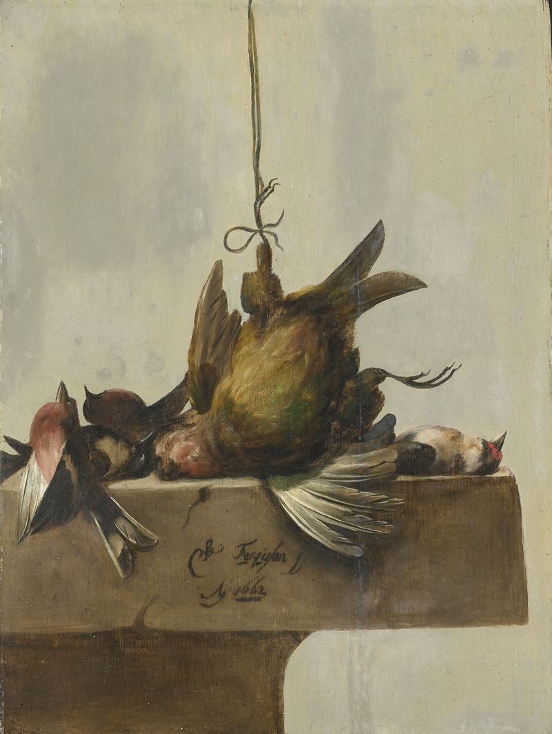 Still Life with Birds by William Gouw Ferguson, 1662 — digital art print download