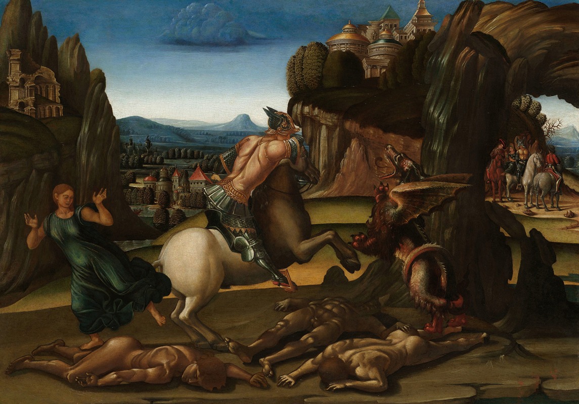 Saint George and the Dragon by Workshop of Luca Signorelli, 1495 - 1505 — digital art print download