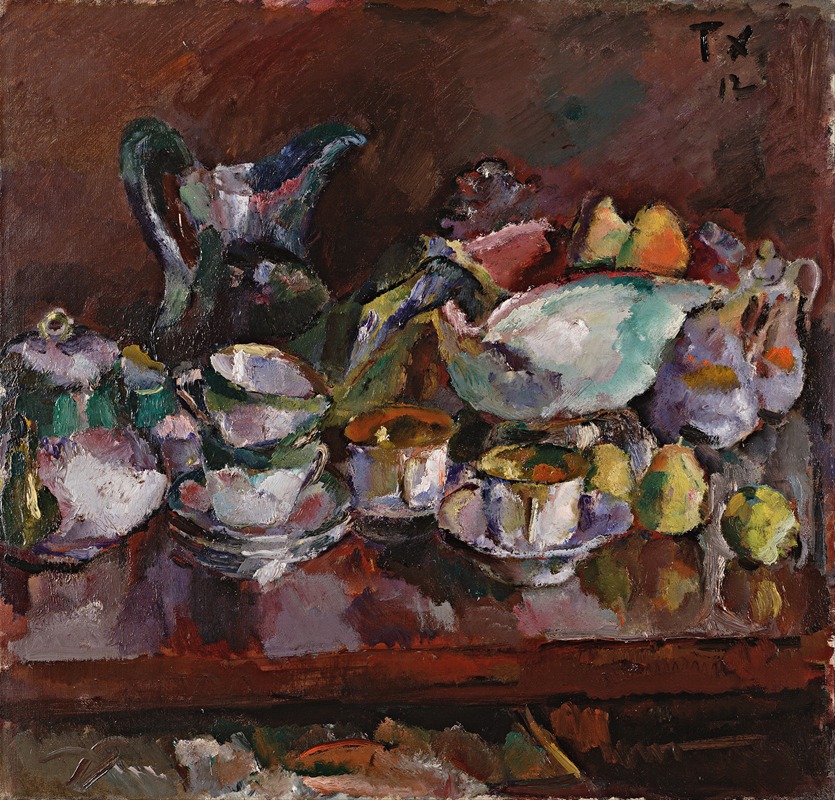 Still Life with Coffee Cups by Антон Файстауэр, 1912 — digital art print download