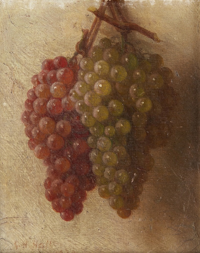 Still Life with Hanging Grapes by Джордж Генри Холл — digital art print download