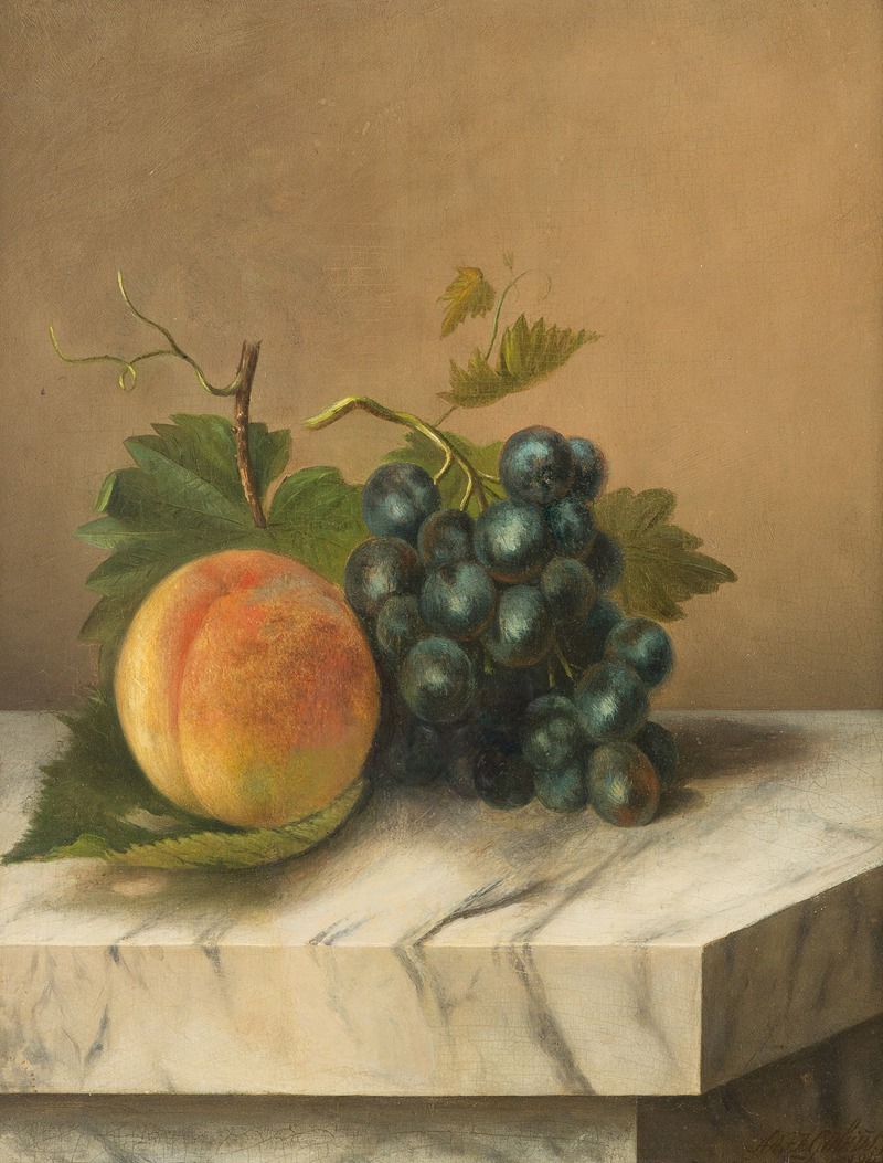 Fruits still life by Hendrik Anthony Frederik Gobius, 1848 — digital art print download