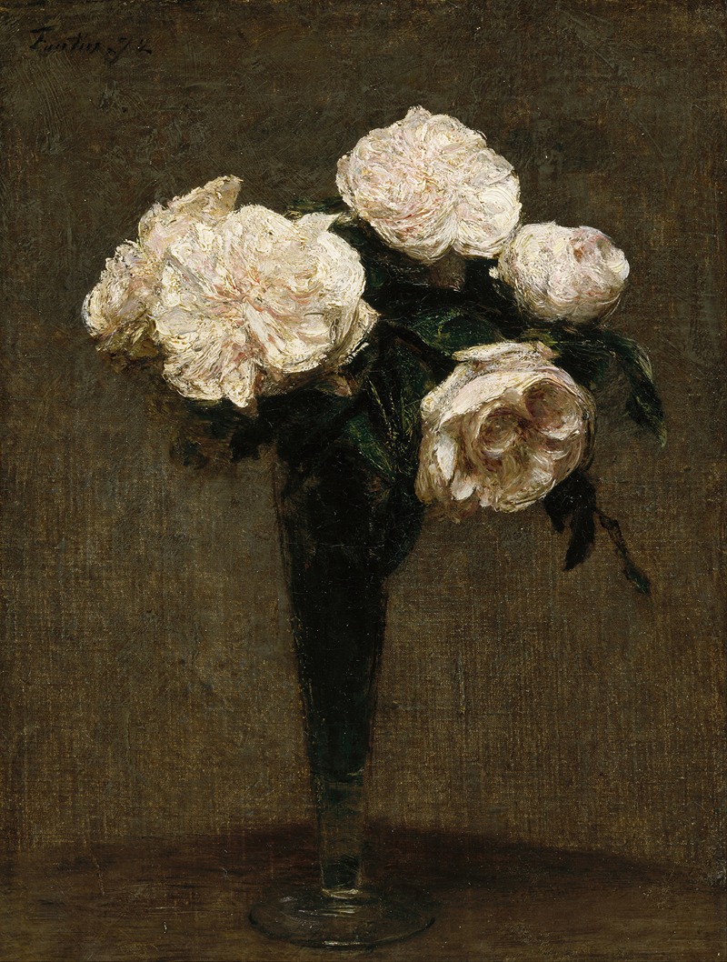 Roses in a Vase by Анри Фантен-Латур, 1872 — digital art print download