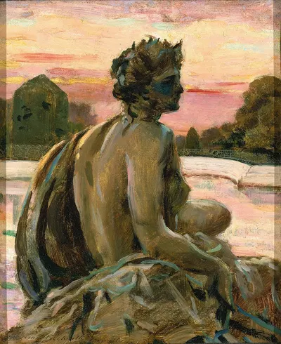 One of the Figures at the Parterre d'Eau by Джеймс Кэрролл Беквит, 1911 — digital art print download
