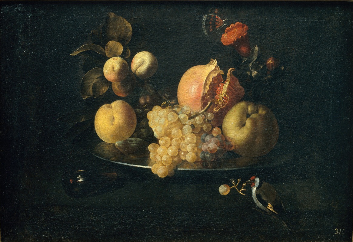 Still Life with Fruit and Goldfinch — Juan de Zurbarán