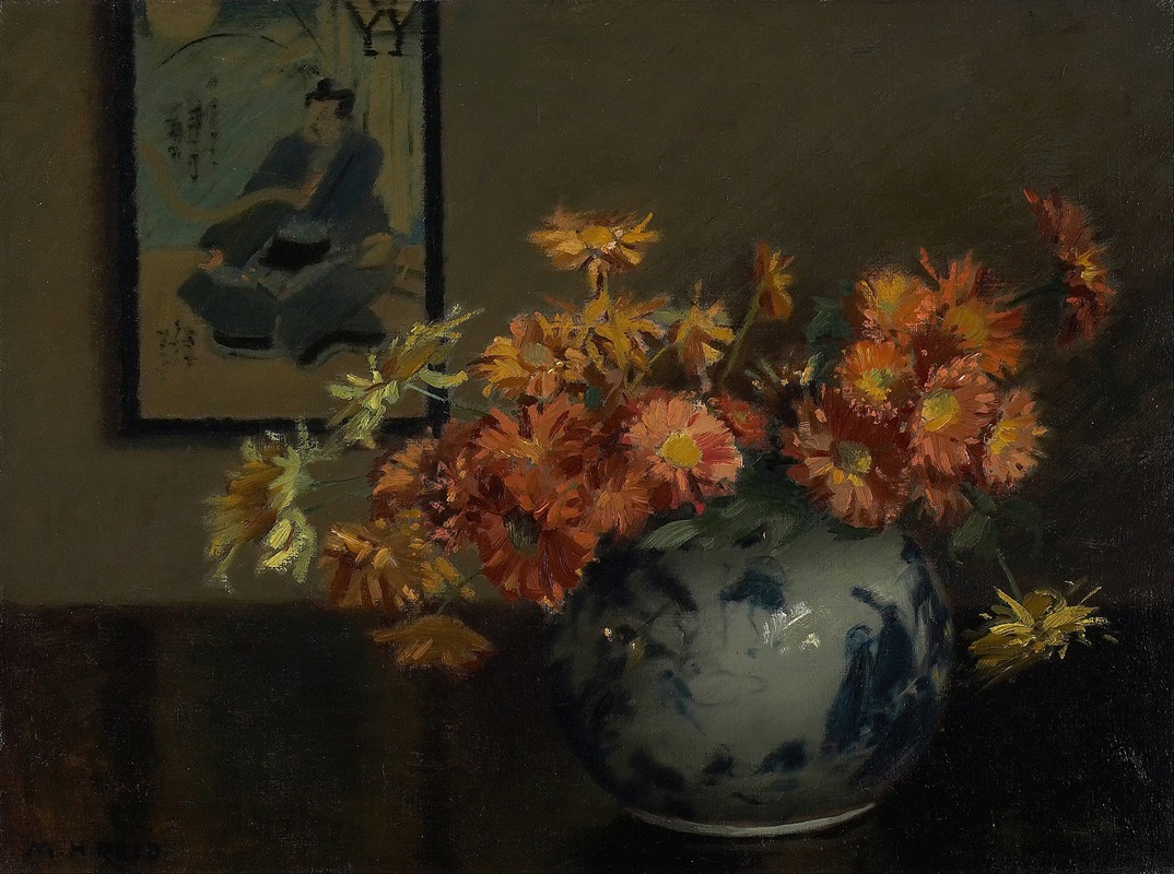 Chrysanthemums, A Japanese Arrangement — Mary Hiester Reid