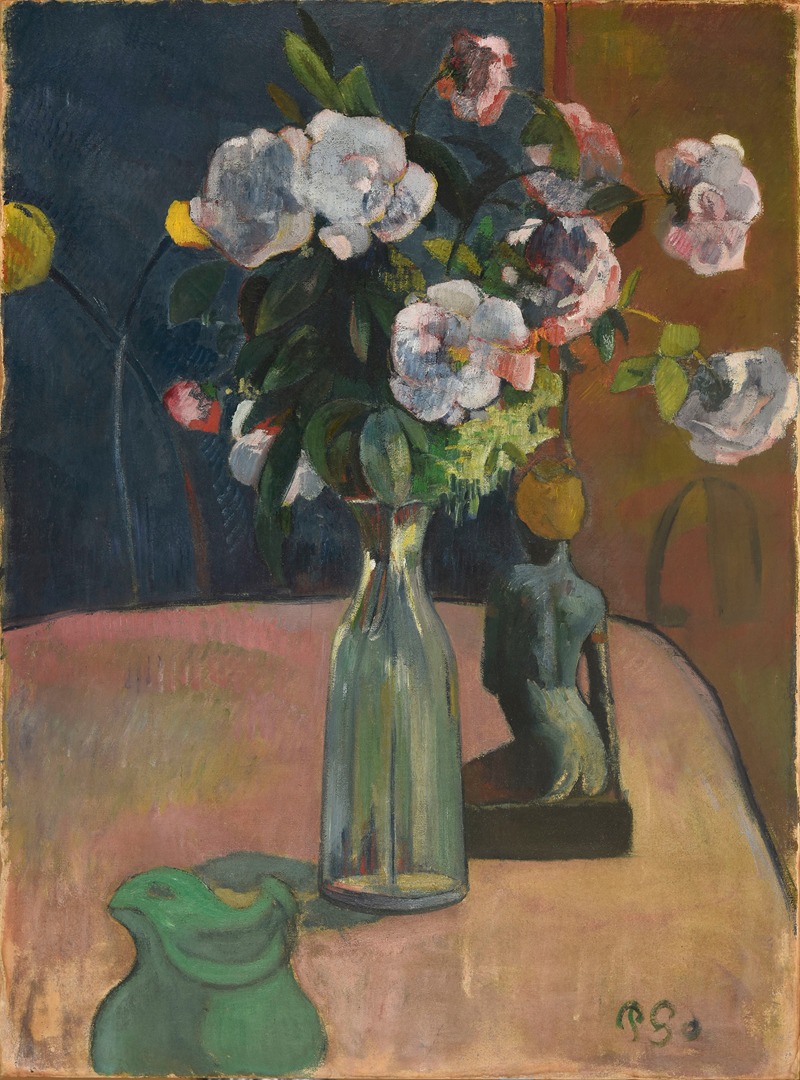 Roses et statuette by Paul Gauguin, 1889 — digital art print download