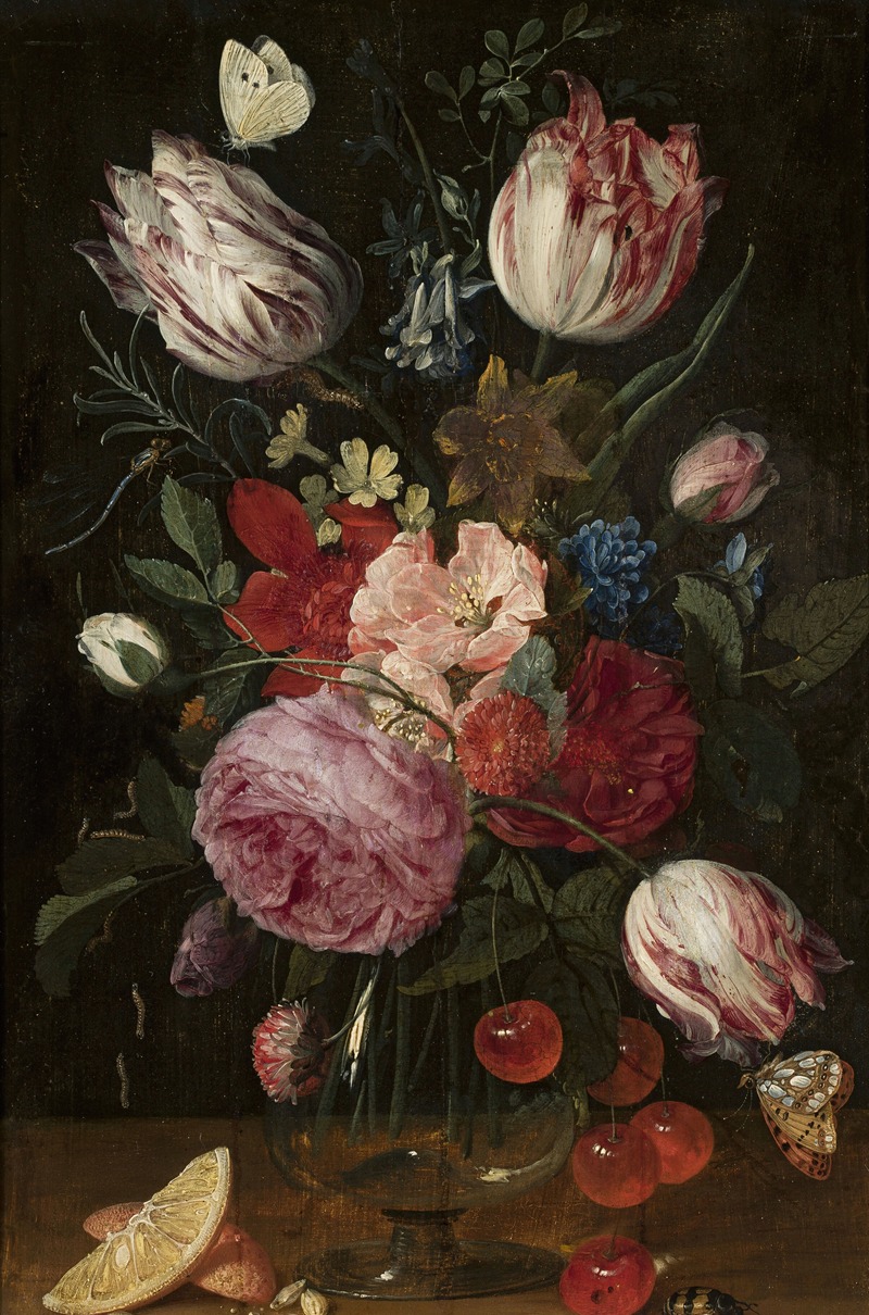 Flowers in a glass vase — Carstian Luyckx