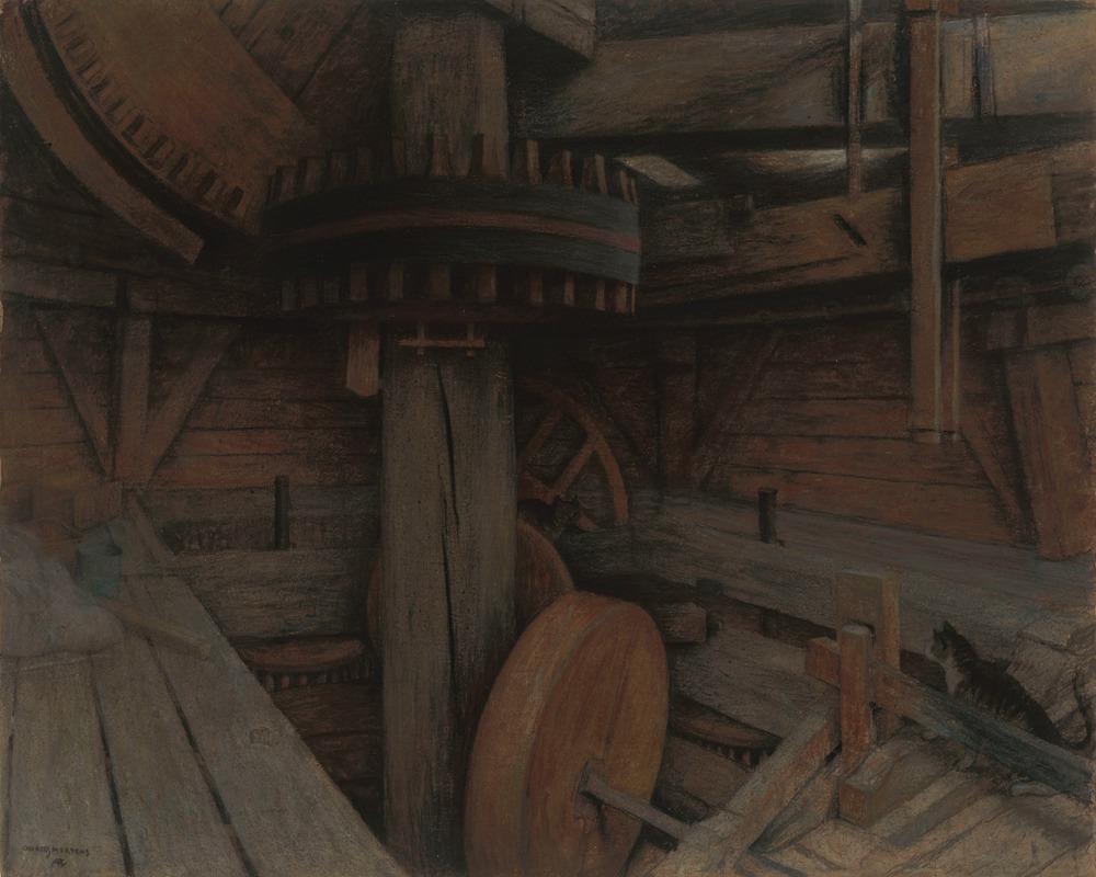 Interior of a Mill by Шарль Мертенс — digital art print download