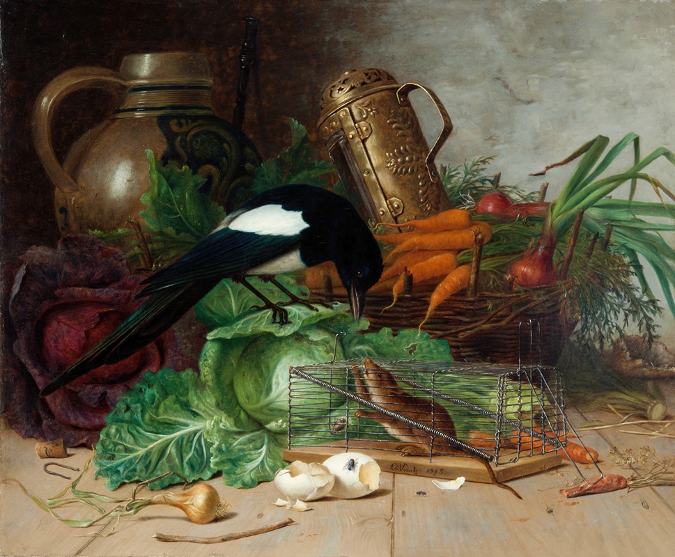 Still Life by Christian August Printz, 1865 — digital art print download