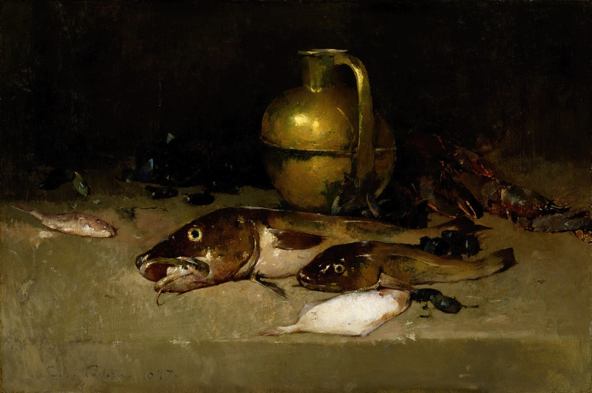 Still Life with Fish by Эмиль Карлсен, 1897 — digital art print download