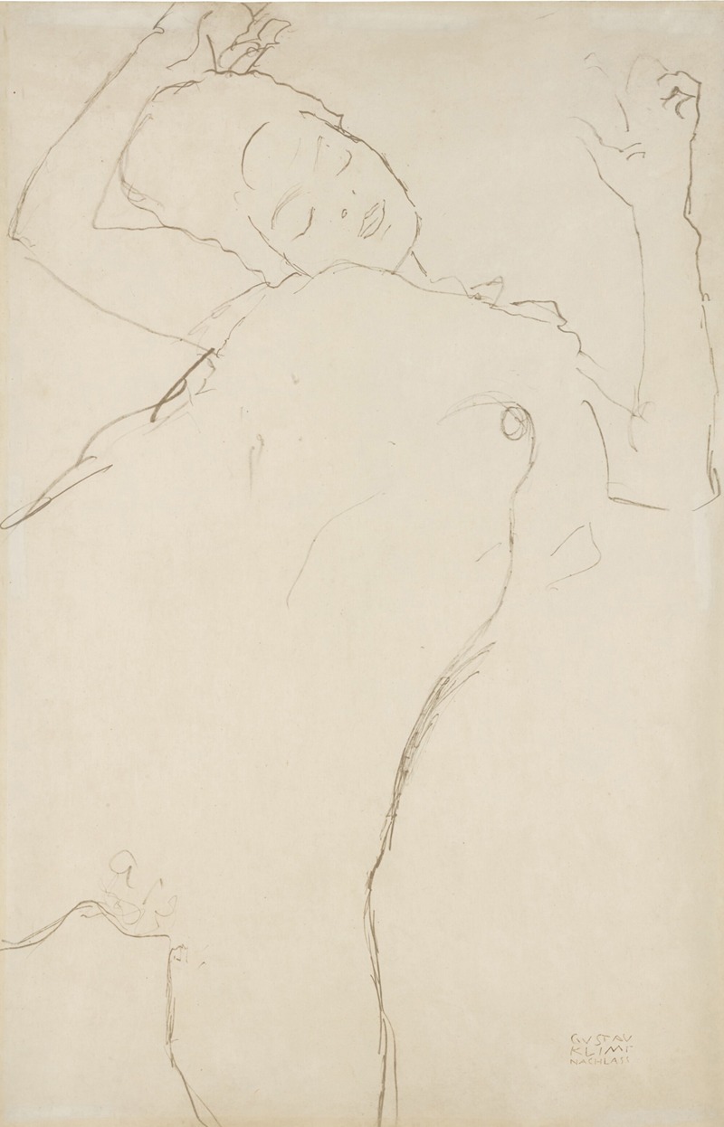 Half nude with raised arms by Густав Климт, 1917-1918 — digital art print download