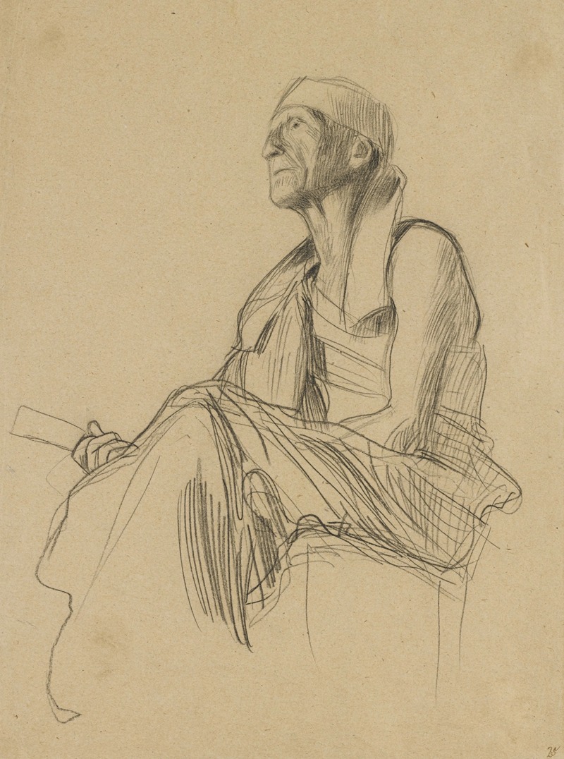 Seated Man Turned to the Left by Густав Климт — digital art print download
