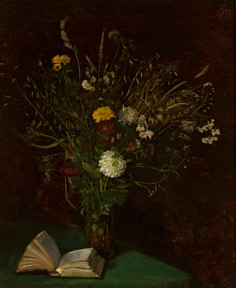 Vase with flowers by Ханс Тома, 1875 — digital art print download