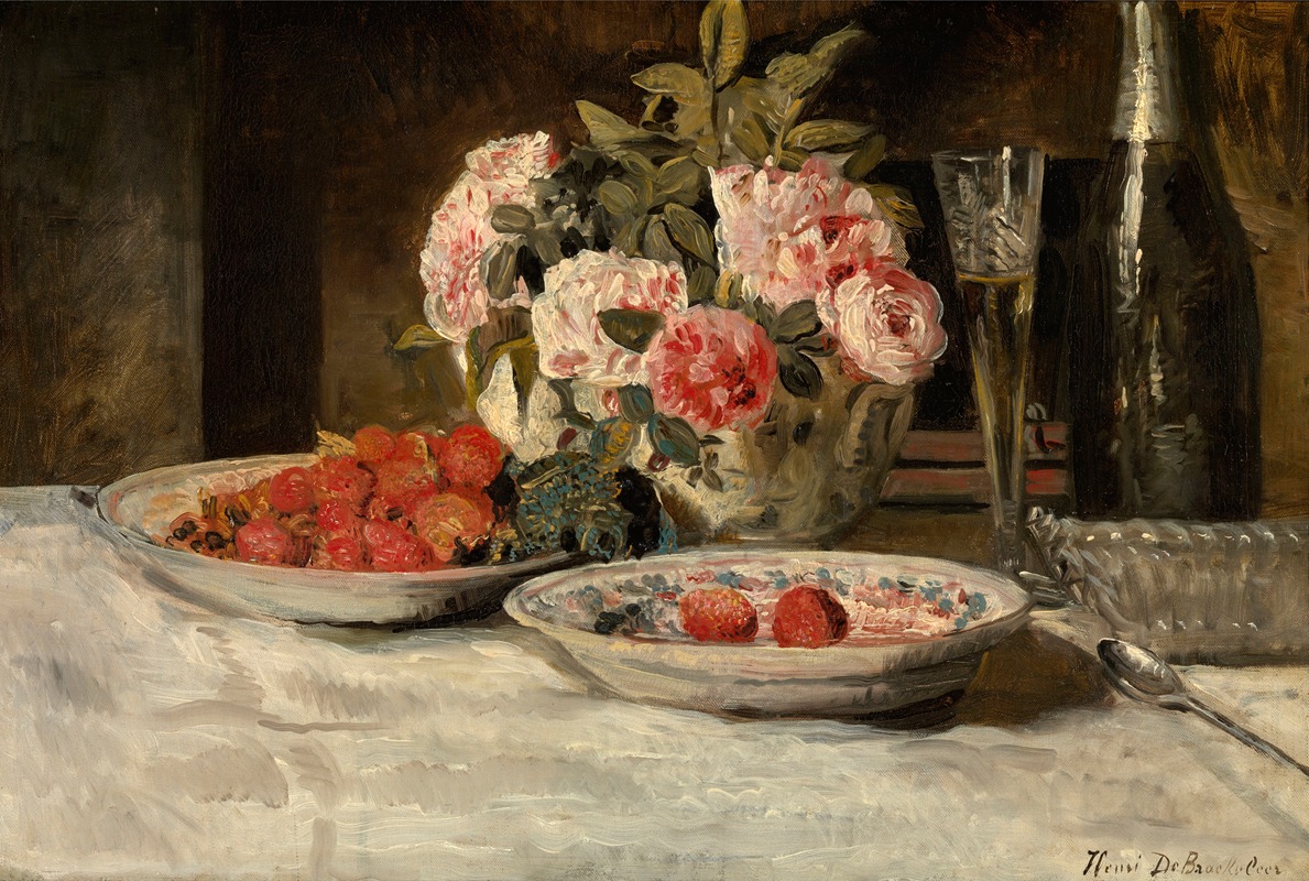 Strawberries and Champagne by Анри де Бракелер, 1881-1885 — digital art print download
