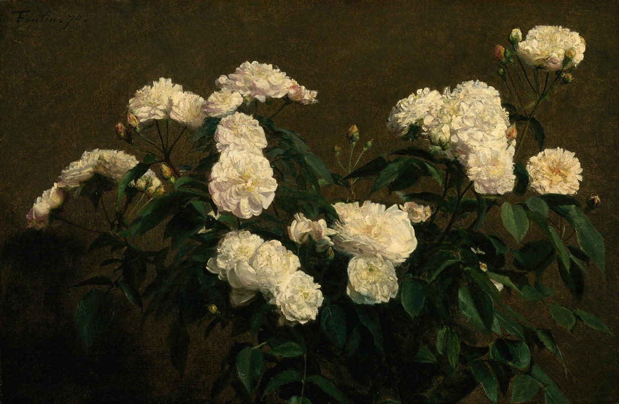 Still Life of White Roses — Henri Fantin-Latour
