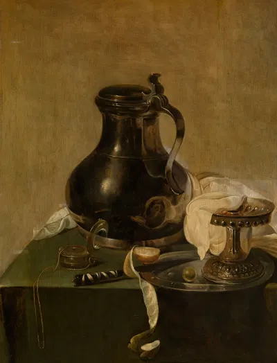 Still Life with a Pewter Flagon by Ян Янсз. ден Уйл, 1635 — digital art print download