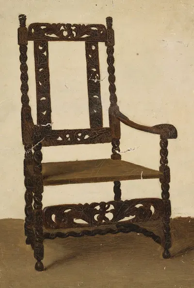 Study of a Renaissance armchair by Jean Lulvès — digital art print download