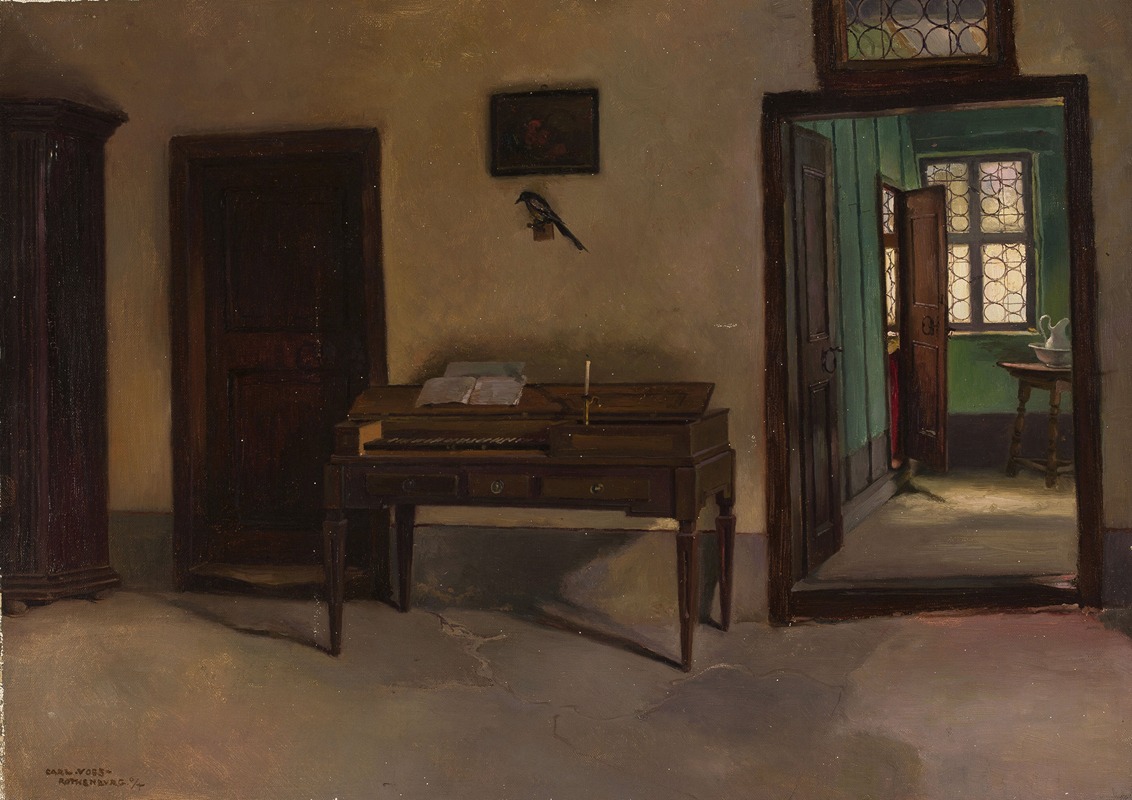 Interior with a clavichord by Karl Leopold Voss — digital art print download