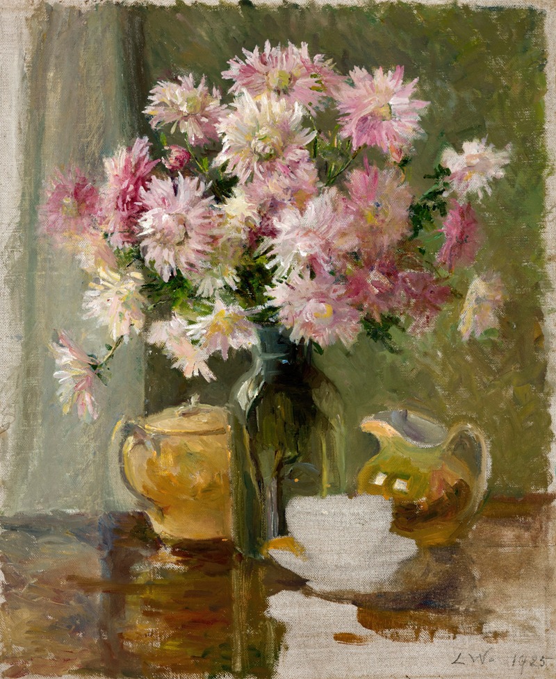 Krüsanteemid laual by Лилли Вальтер, 1926 — digital art print download