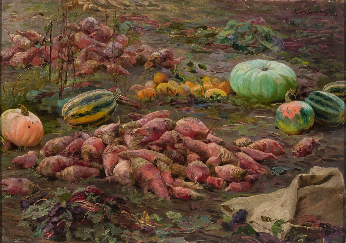Bumpkins and pumpkins in the field — Maria Klass-Kazanowska