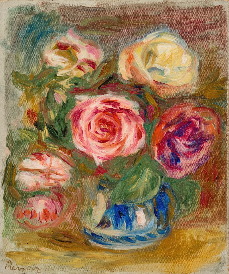 Vase de roses by Pierre-Auguste Renoir, 1913-1915 — digital art print download