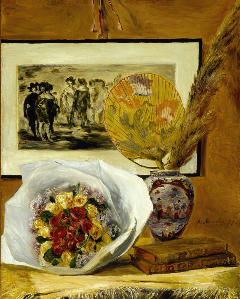 Still Life with Bouquet by Пьер-Огюст Ренуар, 1871 — digital art print download