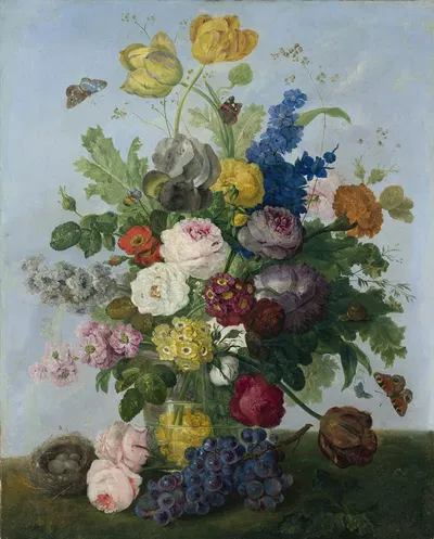 Bouquet of flowers and a nest by Sebastian Wegmayr — digital art print download