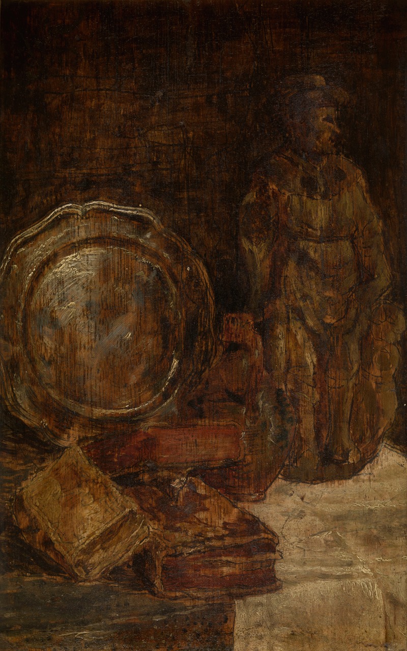Still Life with Pewter Dish by Виллем Линнинг младший, 1870 — digital art print download