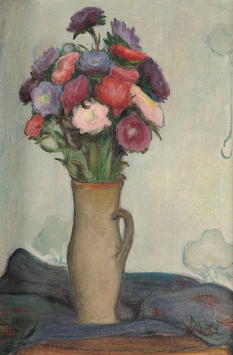 Flowers in a vase -Asters by Владислав Слевиньский — digital art print download
