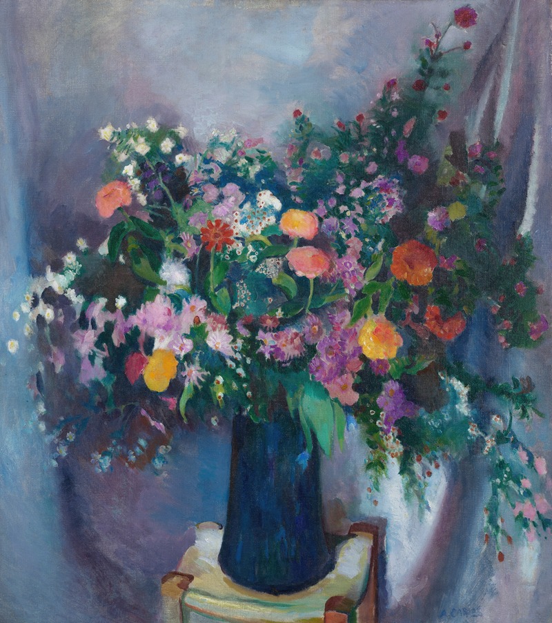 Zinnias and Asters by Артур Бичер Карлес — digital art print download