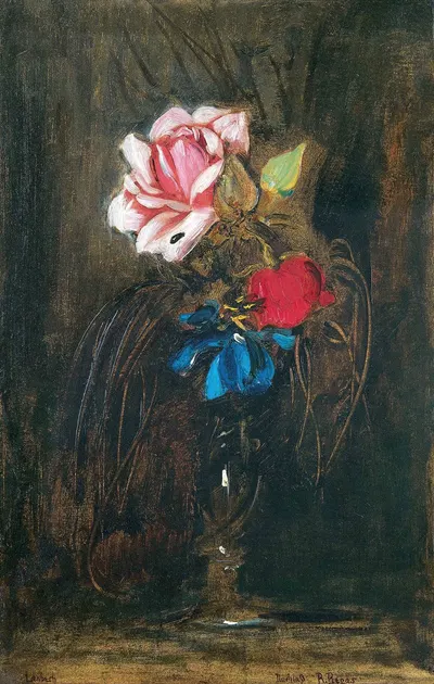 Vase mit Blumen by Franz von Lenbach — digital art print download