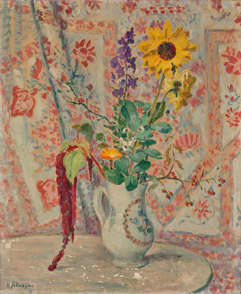 Nature morte au bouquet by Анри Лебаск — digital art print download