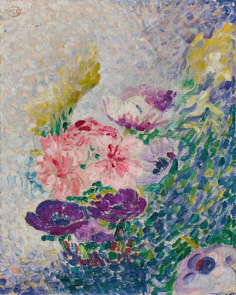 Bouquet de pavots et chrysanthèmes by Анри-Эдмон Кросс, 1905 — digital art print download
