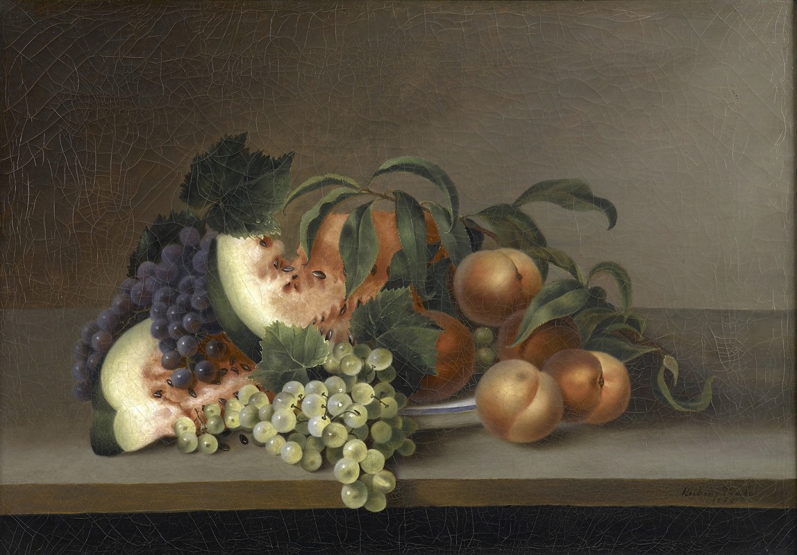 Still Life with Watermelon by Rubens Peale, 1865 — digital art print download