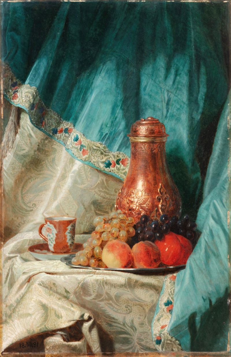 Still life with a chocolatier by Andrzej Jerzy Mniszech, 1881 — digital art print download