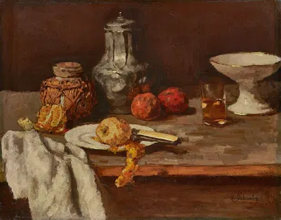 Ingwertopf mit Orangenhälfte by Carl Schuch — digital art print download