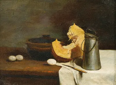 Nature morte à la citrouille by Франсуа Бонвен, 1851 — digital art print download