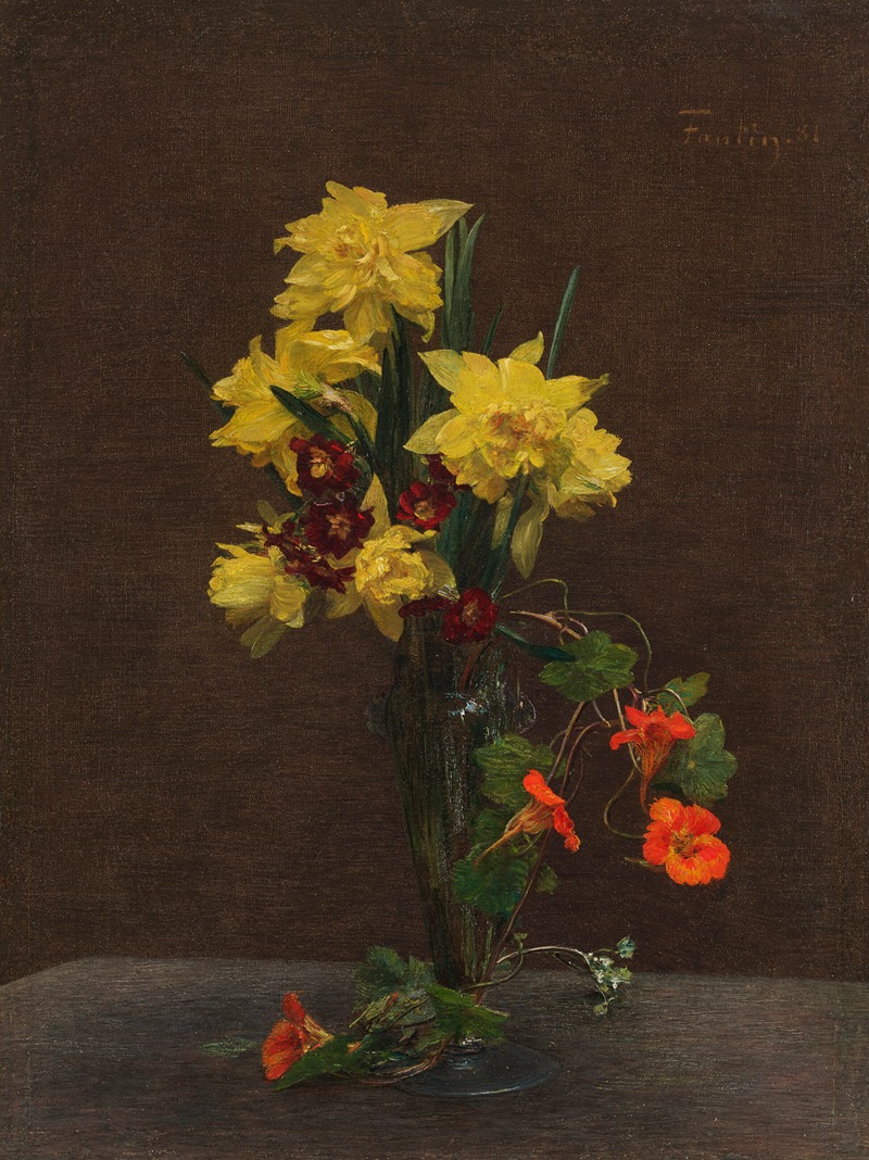 Jonquilles et capucines by Henri Fantin-Latour, 1881 — digital art print download