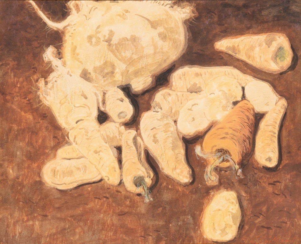 Nature morte aux navets et carottes — Léon Spilliaert