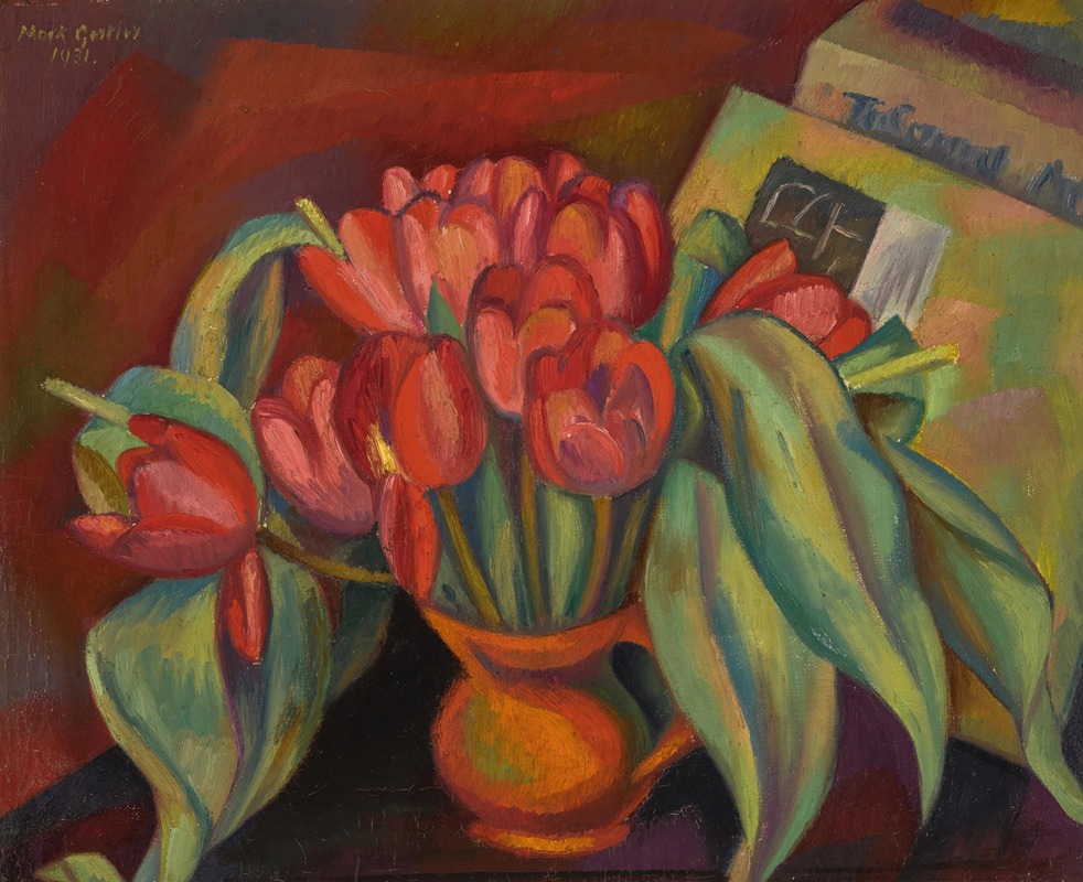 Still Life with Red Tulips by Марк Гертлер, 1931 — digital art print download