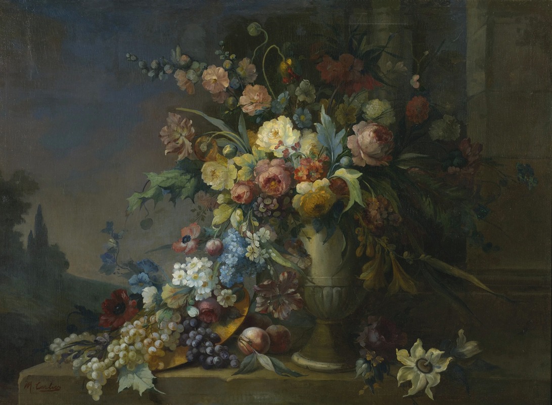 Still Life with Flowers and Fruit — Max Carlier