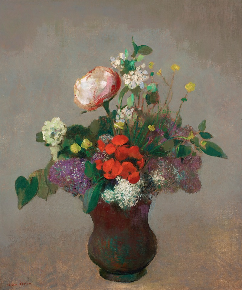 Pivoine, géranium et lilas by Одилон Редон — digital art print download