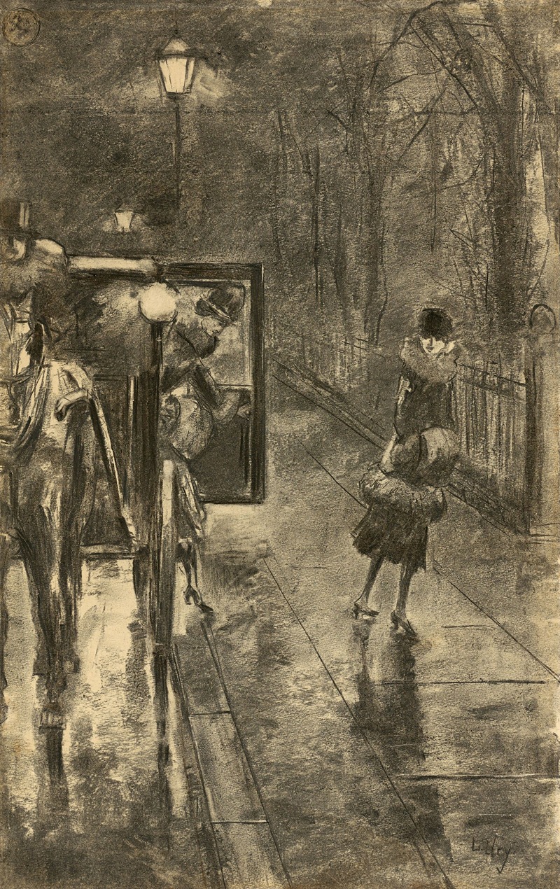 Nächtliche Straßenszene – Berlin — Lesser Ury