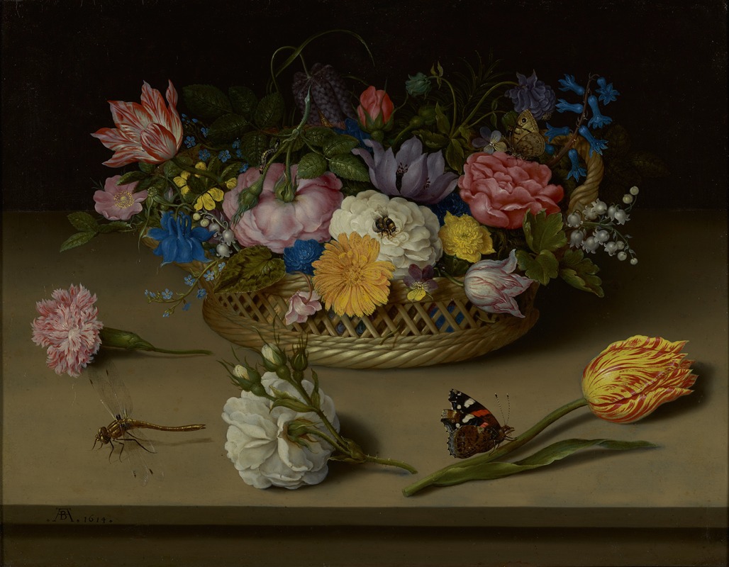 Flower Still Life by Ambrosius Bosschaert the Elder, 1614 — digital art print download