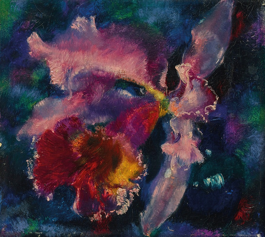 Orchidee auf blauem Grund by Аугусто Джакометти, 1927 — digital art print download
