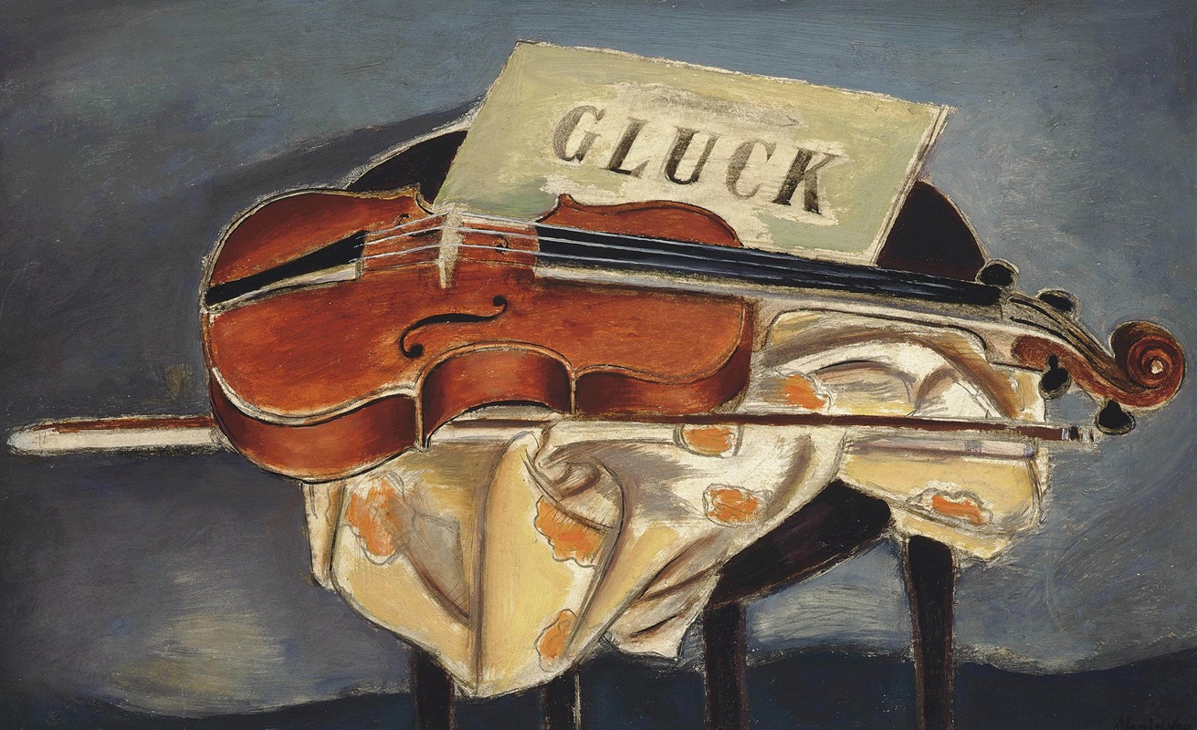 Still life with violin by Бернард Менинский — digital art print download