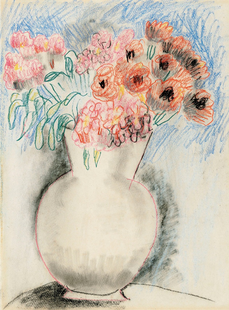 Pink Flowers in a Vase by Кристофер Вуд — digital art print download
