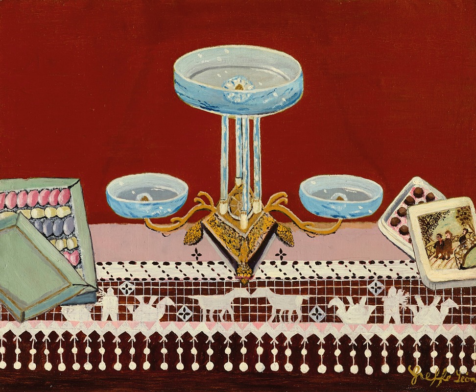 Nature morte aux pâtisseries by Leon Greffe — digital art print download